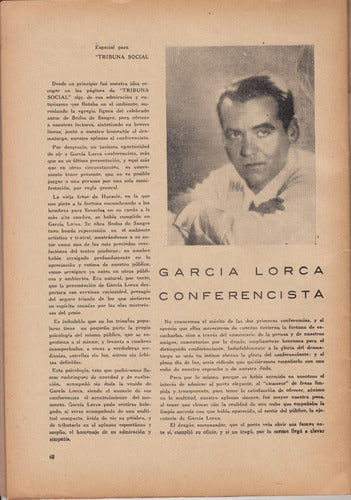 1934 Sobre Conferencia De Garcia Lorca En Montevideo Raro 0