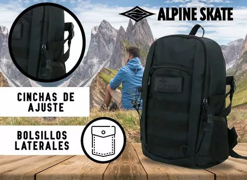 Alpine Skate Tactical Urban Travel Backpack Black 3