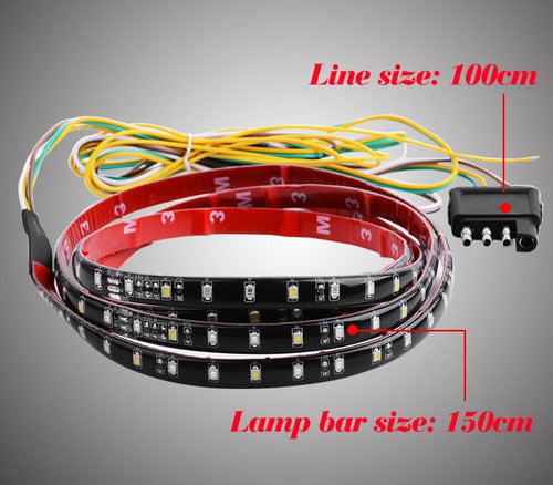 Flexible 60  Led Coche Carro Rv Trasera Tira Barra Luz De Fr 7