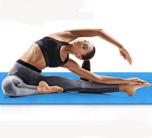 Yoga Pilates Fitness Exercise Mat 5mm - Blue PVC Mat 1