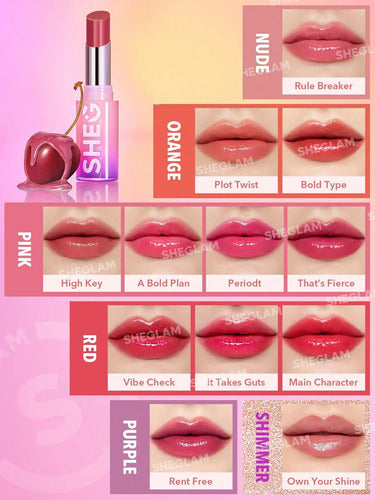 Sheglam - Mirror Kiss High-Shine Lipstick - Divine!!! 7