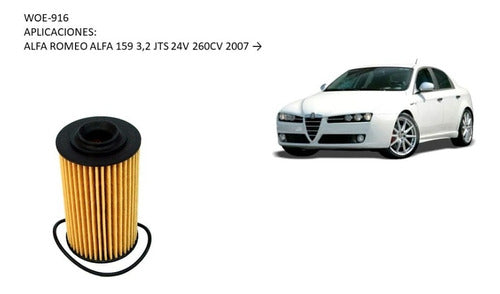 Filtro De Aceite Para Alfa Romeo Alfa 159 3,2 V6 Jts 24v 0