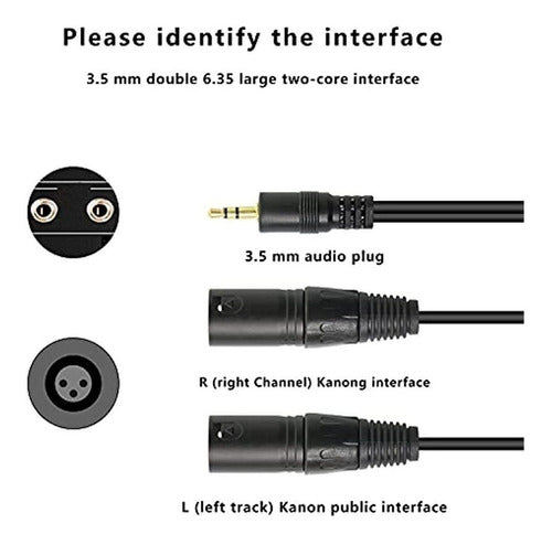 Xmsjsiy Cable Estéreo De 3,5 Mm A Xlr 1/8 Trs A 2 Xlr Macho 1