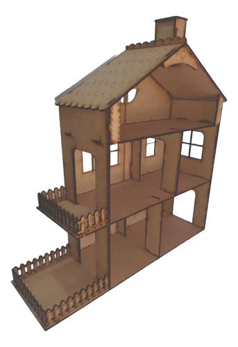 Set of 5 Dollhouses for LOL Dolls in Fibrofácil MDF Without Furniture 0