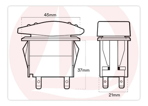 Five Oceans Up/Down Switch with Light - 12V 3