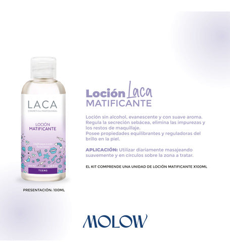 Teen Skincare Kit: Mattifying Lotion + Mycleaner Exfoliating Gel by Laca - Kit Teens: Locion Matificante + Mycleaner Exfoliante Laca