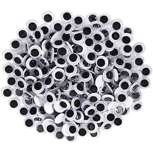 Febsnow 200 Pieces Wiggle Eyes, Googly Eyes Self Adhesive 8mm 0