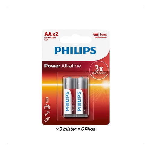 Philips Alkaline AA Batteries (6 Pack) LR6P2B/97 1