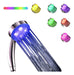 LED Shower Head 7 Color Changing Water Light Temperature Cam 0