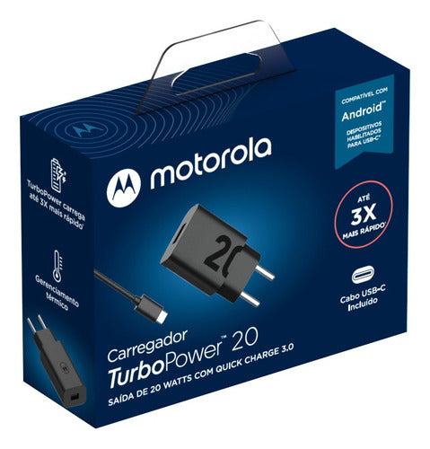 Fonte Motorola Turbo 20w C/ Cabo Usb-c Original Edge 30 Neo 1