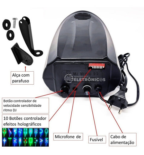 Canhão Raio Laser Efeito Holofotes Led Rgbw Iluminação Palco 4