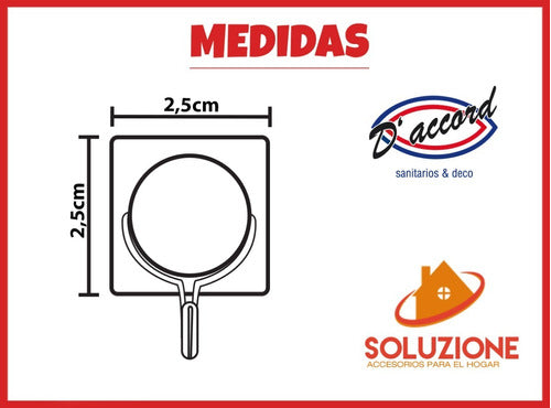 Perchitas Autoadhesivas Cuadradas Metal X 4 Unid Daccord 3