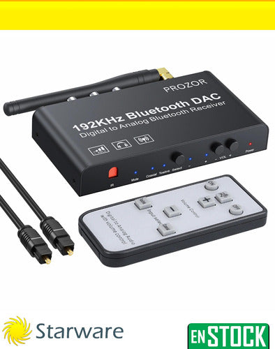 Prozor Digital to Analog Audio Converter DAC Toslink Bluetooth Coaxial RCA 1