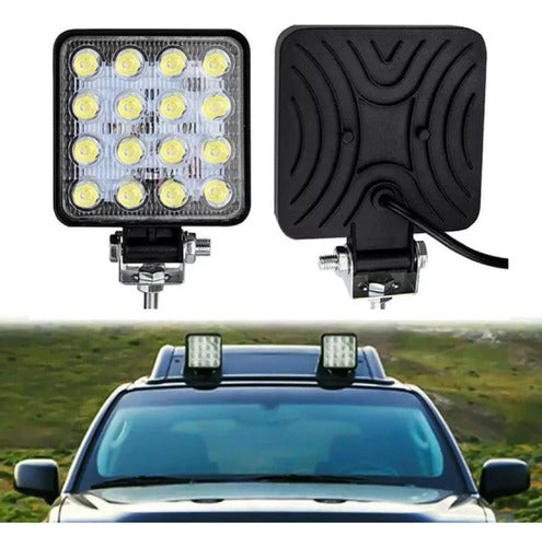 Kit X2 Faro Led 48w 16leds 4x4 Cuatri Moto Universal 1