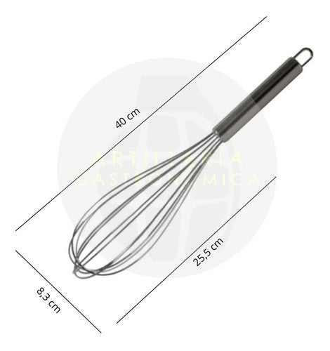 CR Manual Whisk Stainless Steel Handle 40cm Large Baking 1