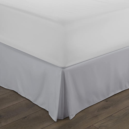 Linen Market Light Gray Pleated Bed Skirt, Full 1