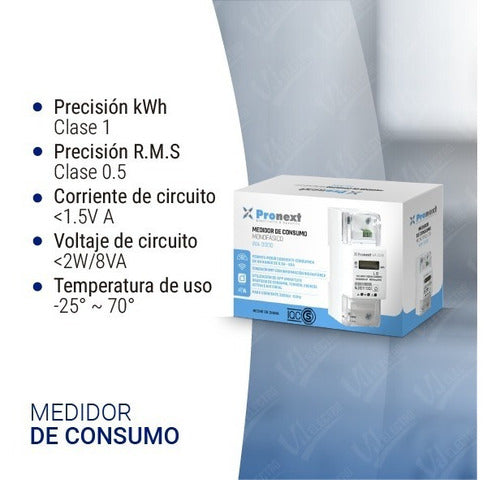 Pronext Medidor De Consumo Luz Hogar Riel Con Reset Smart App Wifi 2