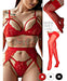 Sexy Lace Lingerie Set: Bralette+Thong+Suspender Belt+Optional Stockings 8