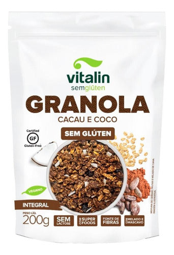 Kit C/ 5 Granola Cacau E Coco S/glúten Vegano Integral 0