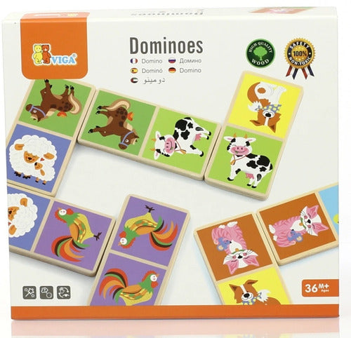 Juego Dominó De Madera Animales Para Niños - Viga 0