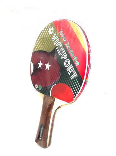 Vicsport Paleta De Ping Pong 2 Estrellas Mango Grueso Ploppy 360018 0