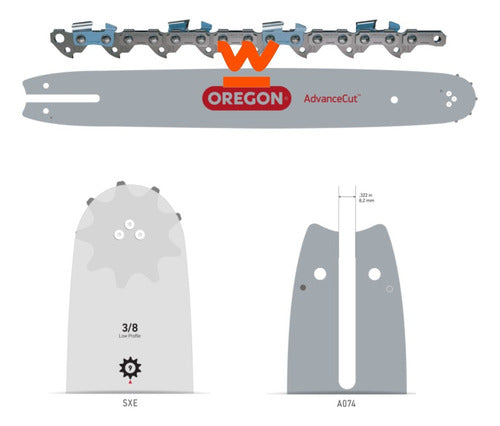 Oregon Chainsaw Bar and Chain MS 170 - 35cm Long Tooth 3