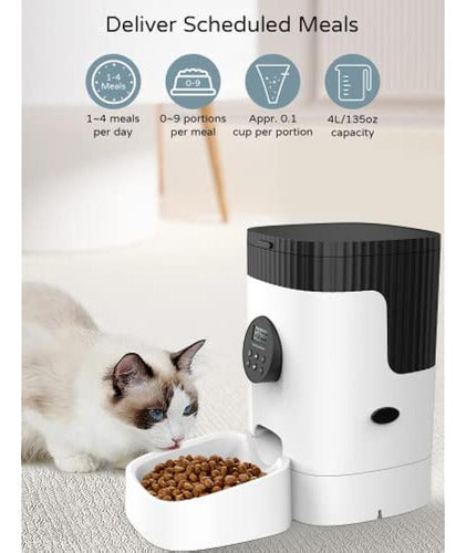 Shandii Comedero Automático Para Gatos, Dispensador De Alime 1