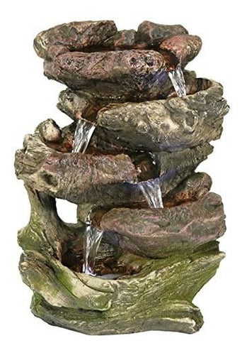 Sunnydaze 5-Tier LED Light Cascade Fountain with Soothing Water Sound 0