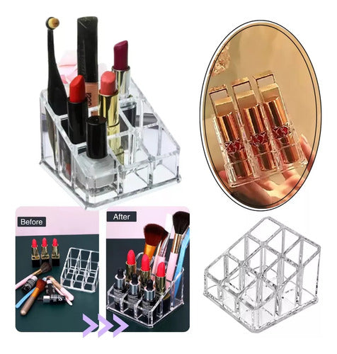 Foto Organizador Acrílico Porta Cosméticos Maquillaje 9 Espacios 1