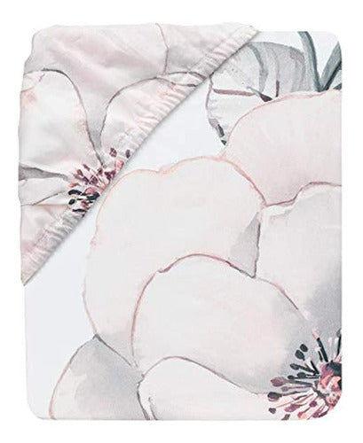 Lambs & Ivy Signature Botanical Baby Watercolor Floral Cotton Crib Sheet 1