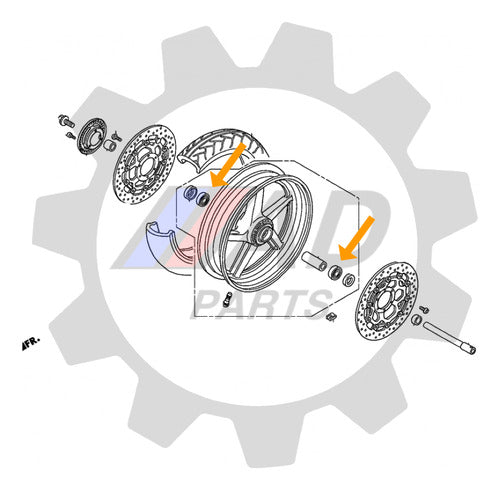 Rolamento Roda Dianteira Honda Cb600 Hornet 2007 Até 2018 1