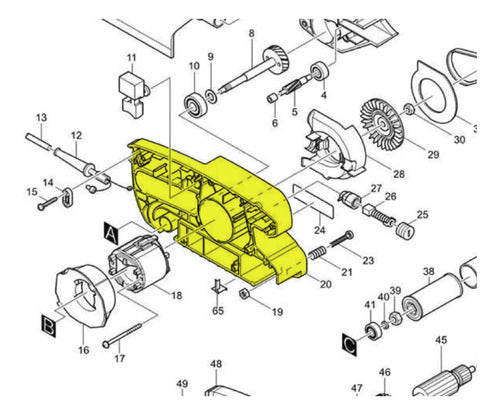 Carcaça Do Motor Lixadeira De Cinta Makita 9910/9911 3