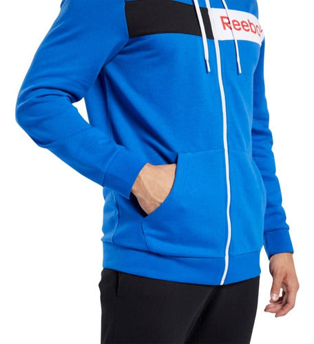 Reebok Men’s Linear Logo Hoodie in Humble Blue 4