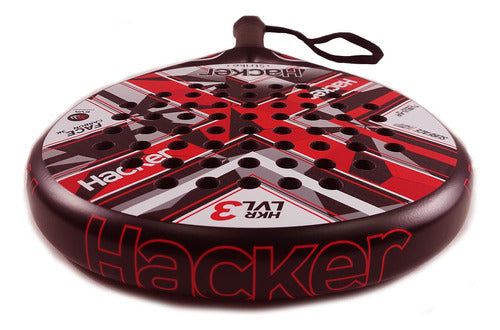 Hacker Paleta Padel Lvl-3 Strike 3k Eva Confort Importada 3