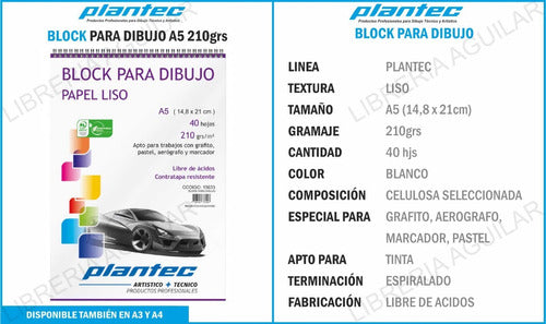 Plantec 10 Block For Drawing A5 Spiral 40 Sheets 2