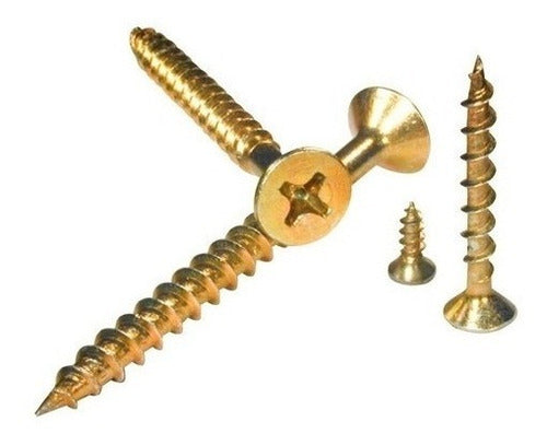 Yellow Zinc Plated 5X35mm Phillips Head Wood Screws - Pack of 1000 Units 0