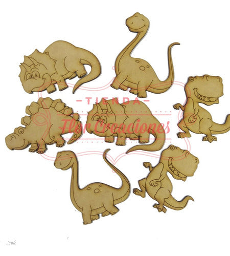 15 Tateti 8x8 + 30 Dinosaurios 5cm Fibrofacil Souvenirs Mdf 1