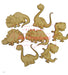 15 Tateti 8x8 + 15 Dinosaurios 5cm Fibrofacil Souvenirs Mdf 1