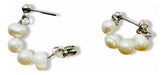 925 Sterling Silver Laminated Natural Pearl Hoop Earrings 0