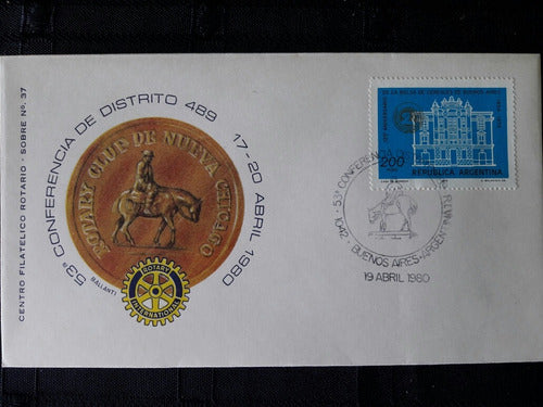 Sobre Conmemorativo Del Rotary Club De Nueva Chicago 1980 0