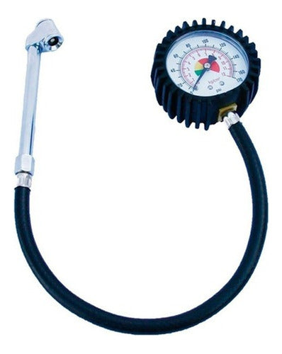 Professional Pressure Gauge Tire Meter with Flexible Hose QKL 0