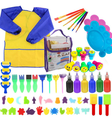 Set Infantil Pinceles De Esponjas + Túnica + Pinturas El Rey 0