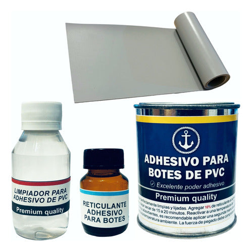 Marine PVC Adhesive Kit 250cc + Cleaner + PVC Fabric Patch 10x50cm 0