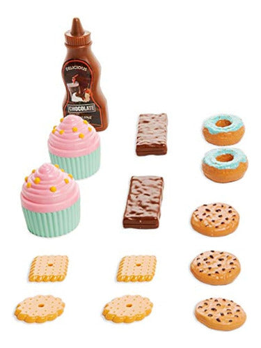 Toy Chef Bakery Pretend Playset with Toy Foods - Plastic Food for Kids 1