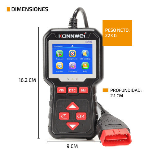 Konnwei KW320 Universal Multi-Language Automotive Scanner 5