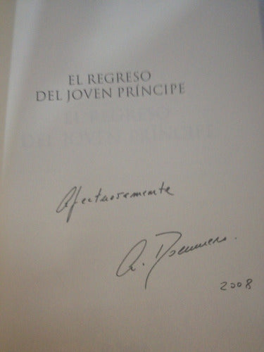 Libro El Regreso Del Joven Príncipe Roemmers. Autografiado 2