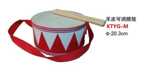 Parquer Kids Drum 20cm Red Strap Drumsticks 0