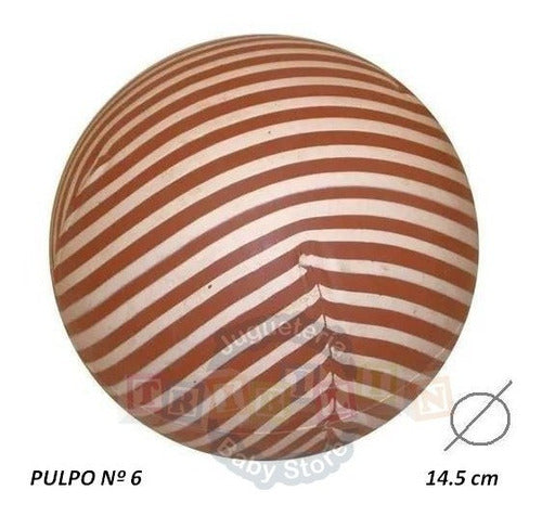 Pelota Pulpo Goma Rayada N° 6 Diametro 14,5 Cm Pelotas 1