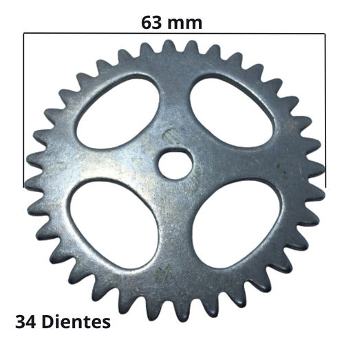 Black Q Engranaje Bomba Aceite Yamaha Crypton (34 Dientes) 1