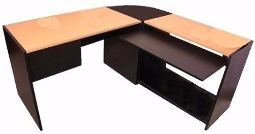 Maldonado Office L-Shaped Desk 1.65x1.35 PC Table with Printer Shelf, 2 Metal Drawer Slides, Color of Choice 0